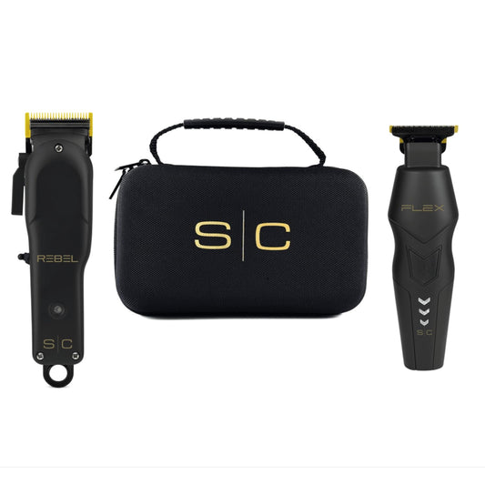 S|C   Rebel Clipper and Flex Trimmer Super Set with Tight Guards, Accessories and Travel Case