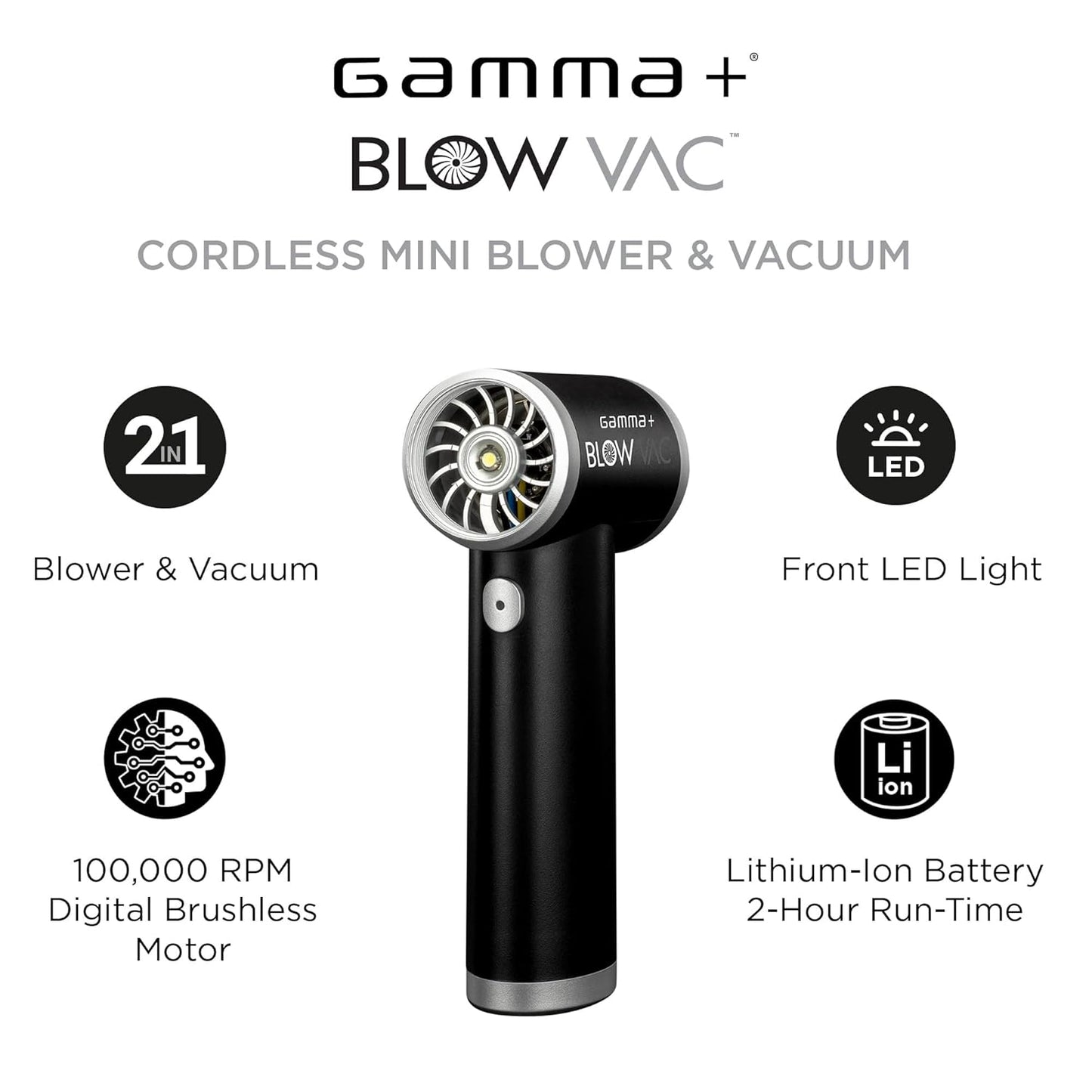 GAMMA+ Blow Vac 2-in-1 Handheld Air Blower and Vacuum