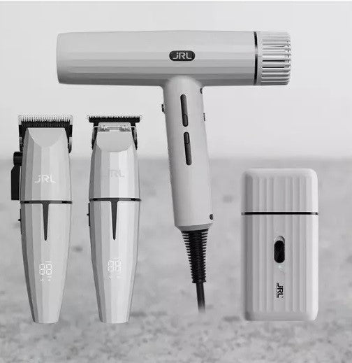 JRL Ghost Collection Clipper, Trimmer, Shaver & Hair Dryer White Edition