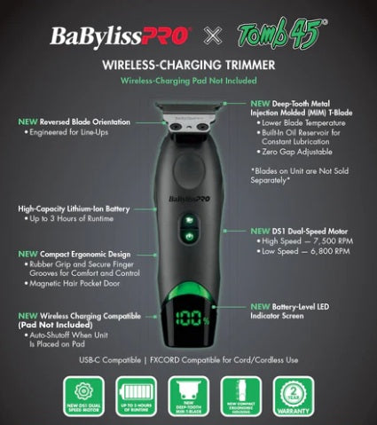 Babyliss PRO FX Tomb 45 Cordless Trimmer With Charging Pad