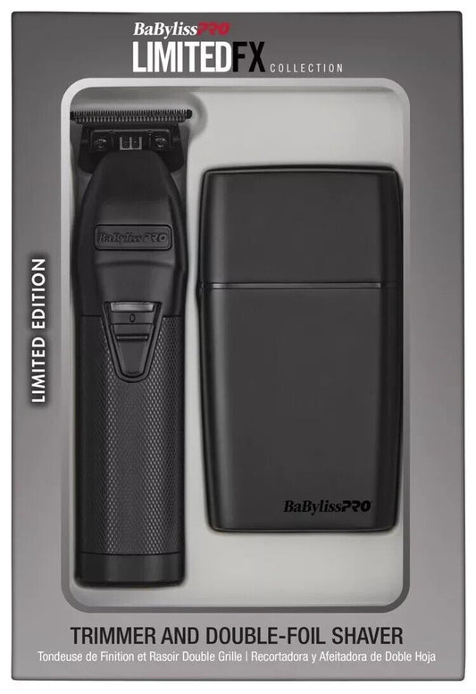 Babyliss PRO LIMITEDFX Matte Black Trimmer And Double Foil Shaver Repack