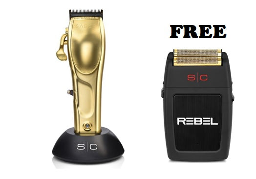 S|C Saber Cordless Clipper Gold / Bonus One S|C Reber Foil Shaver Free