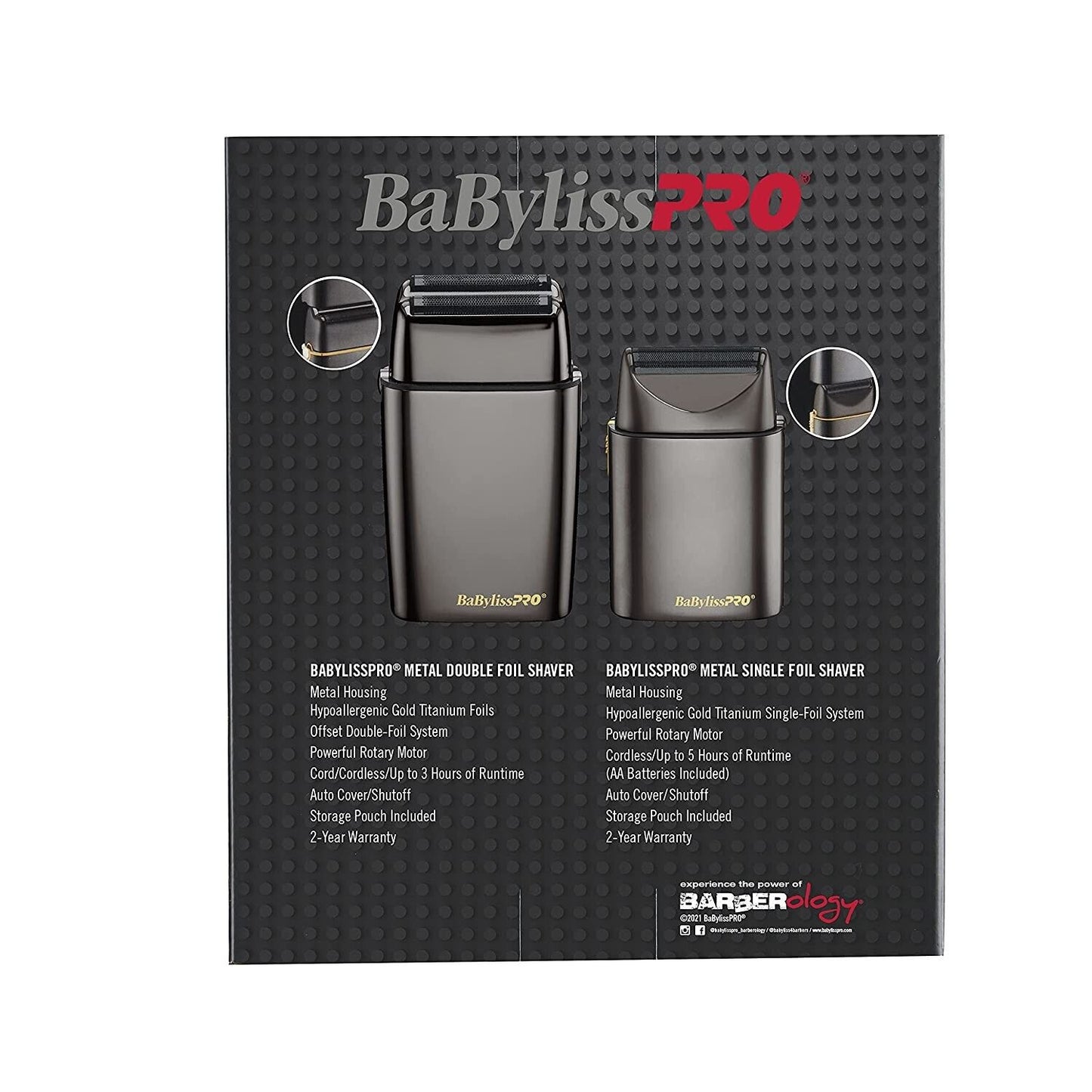 BaByliss PRO Gunmetal Double & Single Foil Shaver