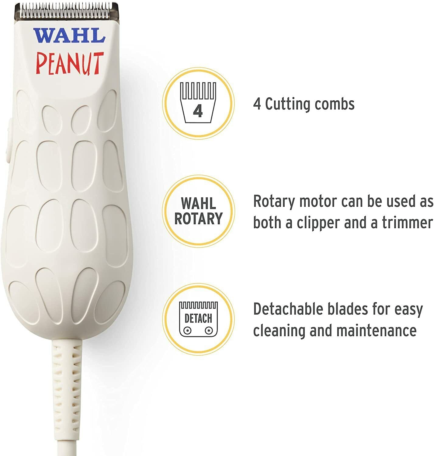 Wahl Peanut Corded Trimmer White 8655