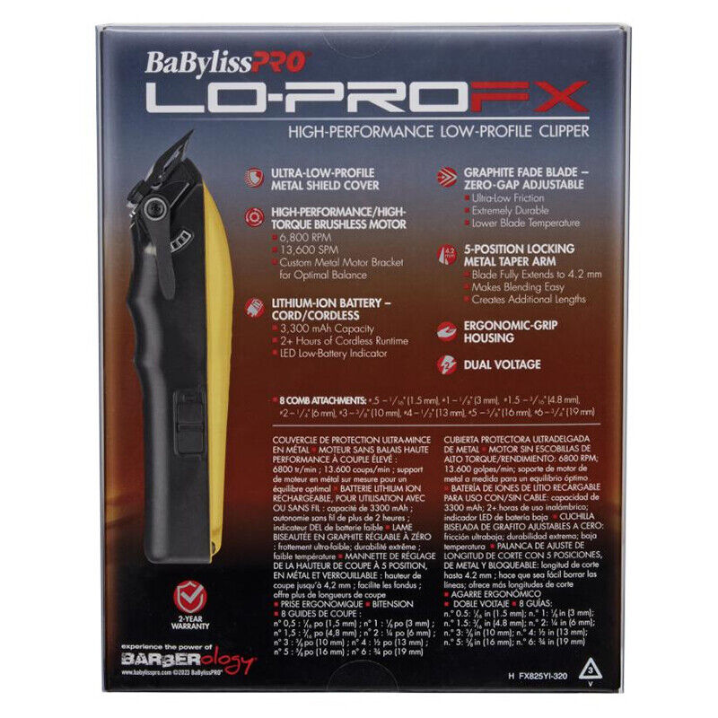 BaByliss LoPro FX Influencer Limited Edition Yellow Clipper