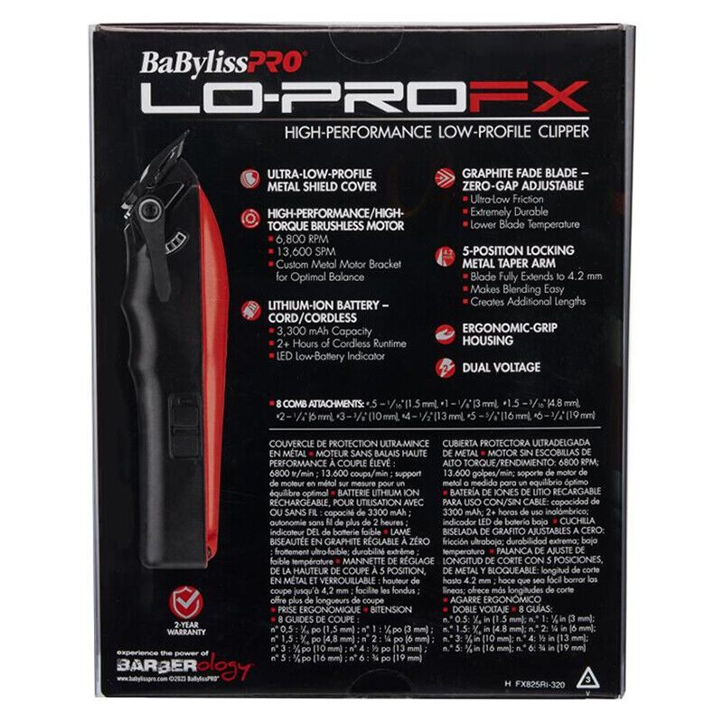 BaByliss LoPro FX Influencer Limited Edition Red Clipper