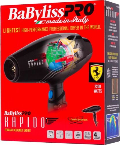 BaByliss PRO Rapido 2000 Watts Hair Dryer Black